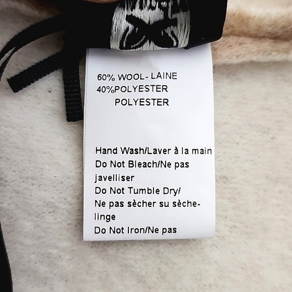 NWT Alessandra C Women Open Front  Poncho Cardigan Wool Blend Ivory Taupe Sz S/M - Picture 8 of 10